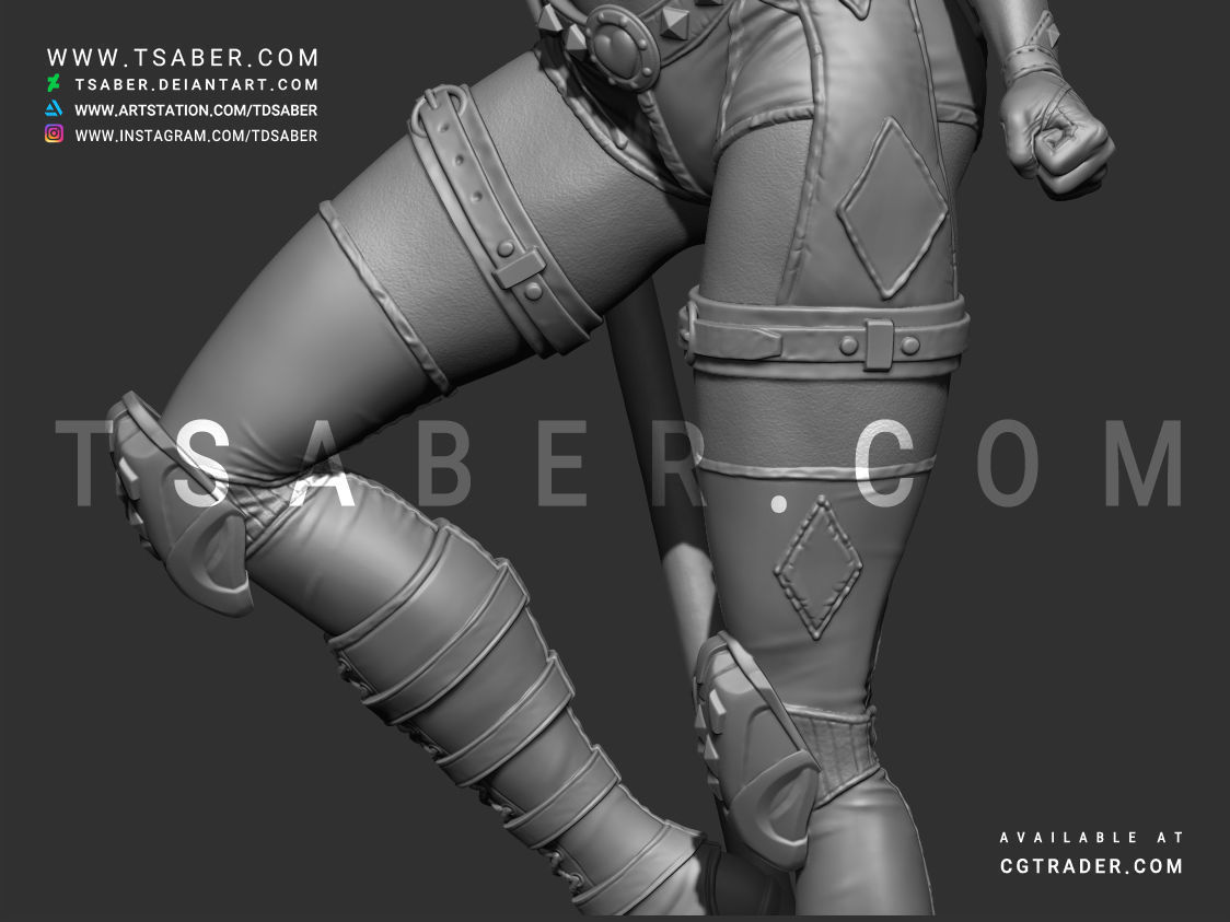 Harley Quinn Statue - DC Comics Statue 3D print model_27