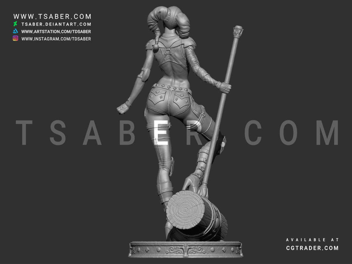 Harley Quinn Statue - DC Comics Statue 3D print model_16