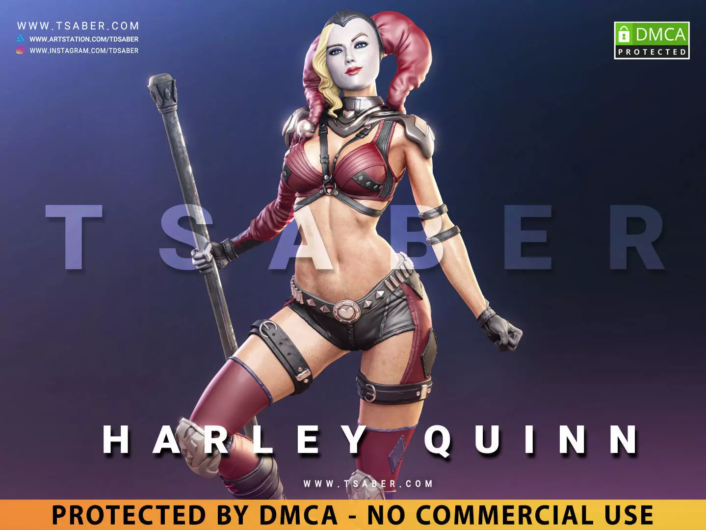 Harley Quinn Statue - DC Comics Statue 3D print model_0