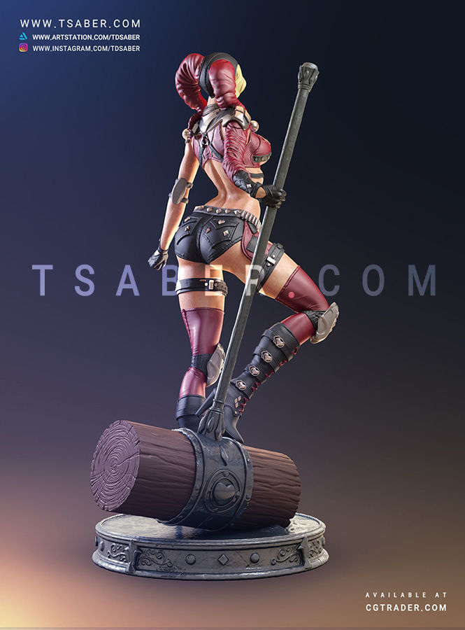 Harley Quinn Statue - DC Comics Statue 3D print model_8