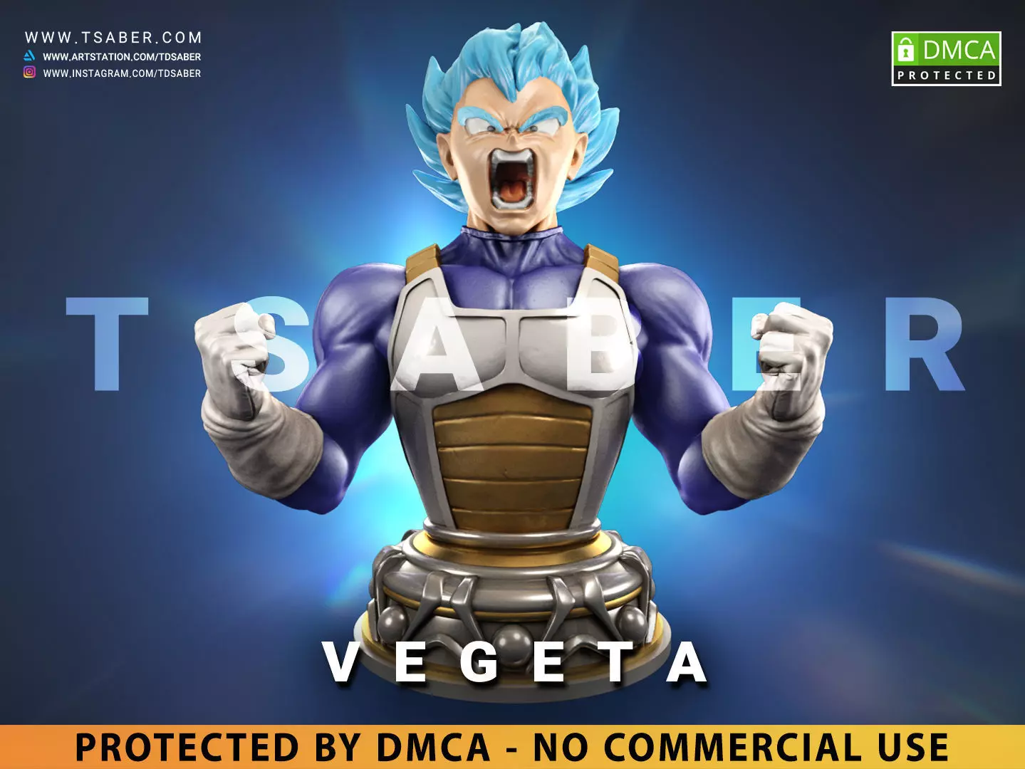 Vegeta Bust - Anime Dragon Ball Z collectibles 3D print model_0