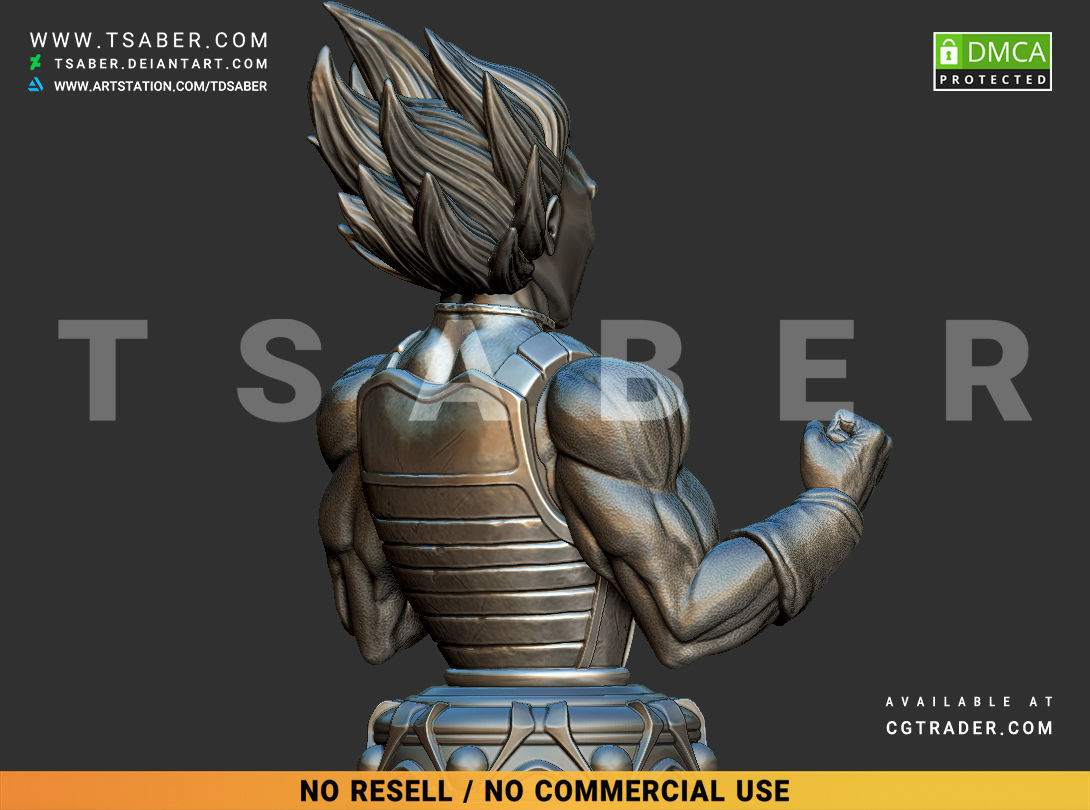 Vegeta Bust - Anime Dragon Ball Z collectibles 3D print model_11