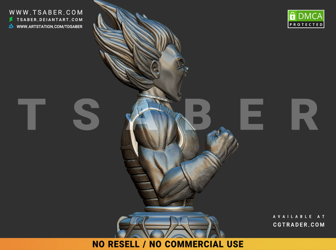Vegeta Bust - Anime Dragon Ball Z collectibles 3D print model_13