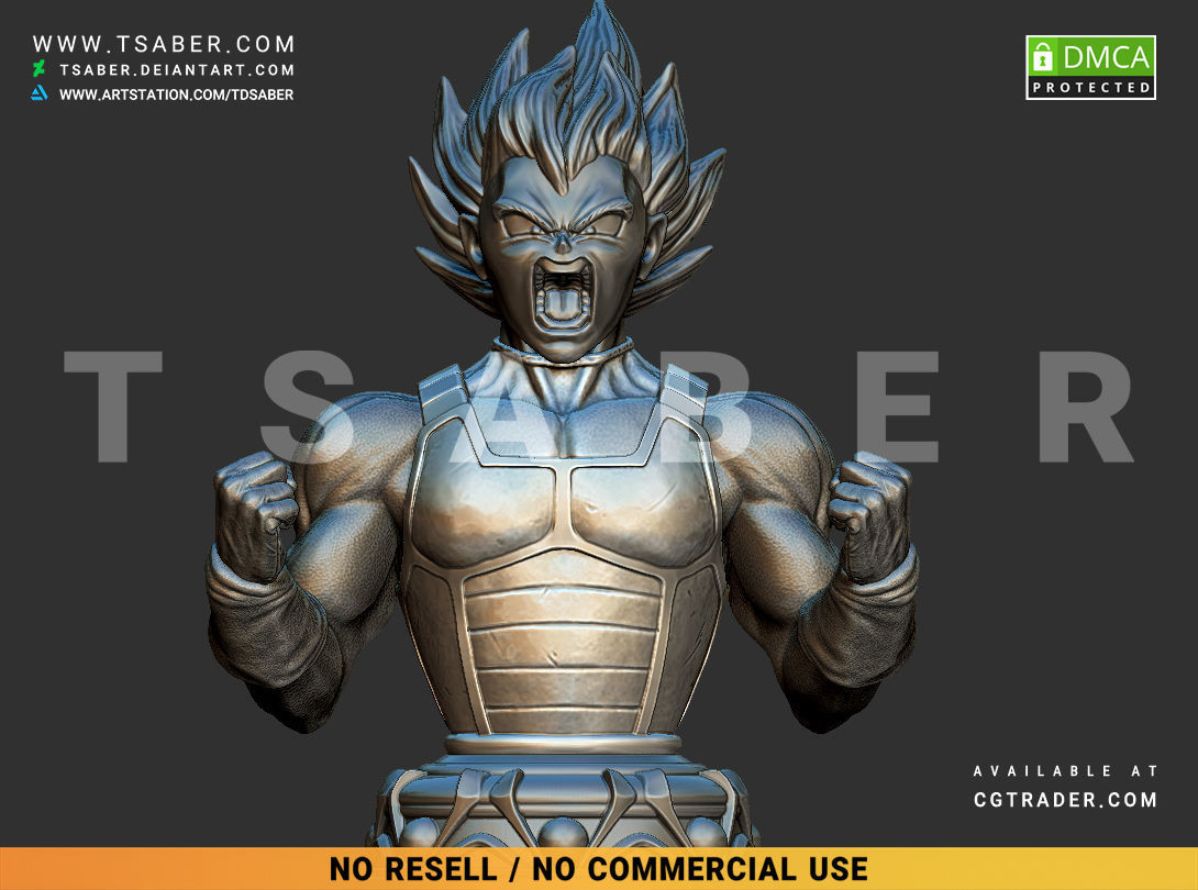 Vegeta Bust - Anime Dragon Ball Z collectibles 3D print model_7