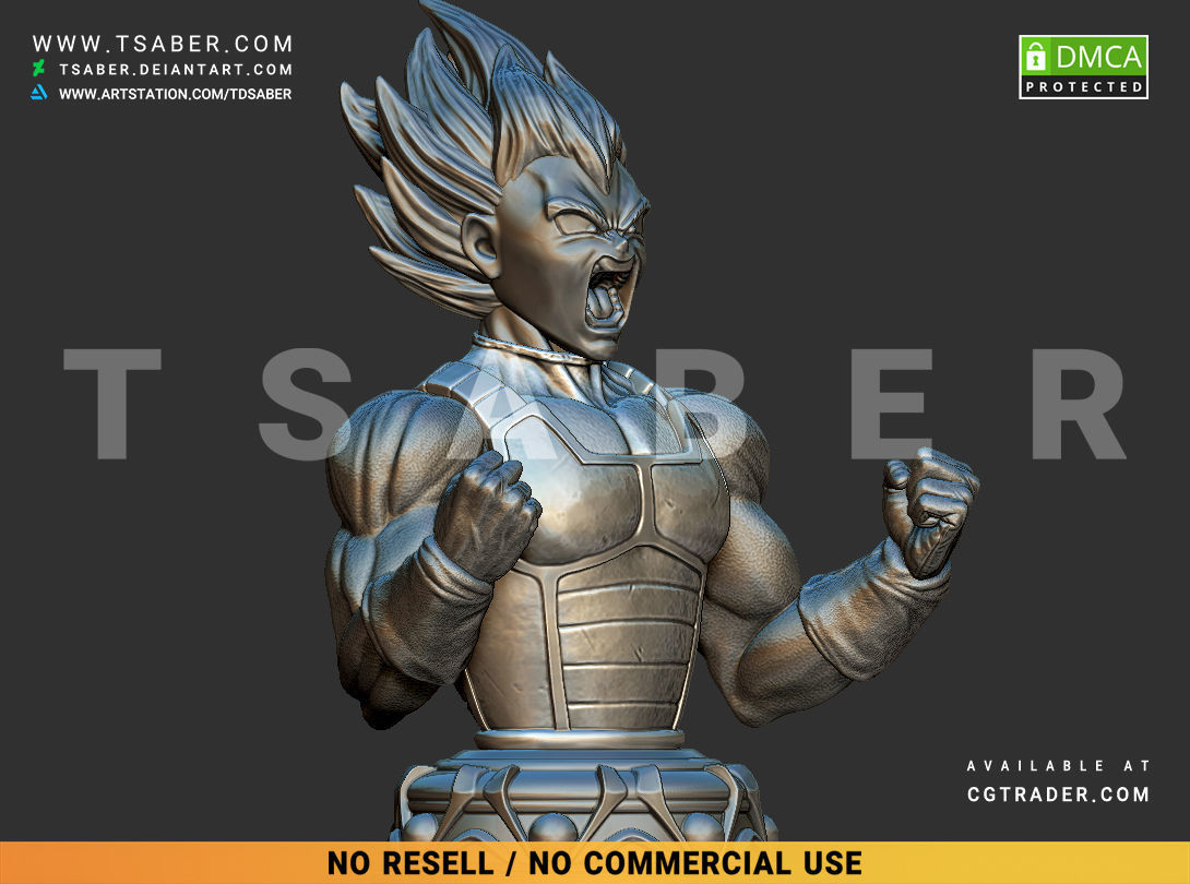 Vegeta Bust - Anime Dragon Ball Z collectibles 3D print model_14