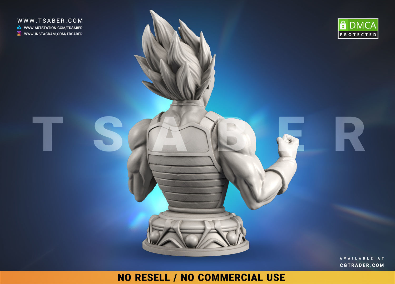 Vegeta Bust - Anime Dragon Ball Z collectibles 3D print model_6