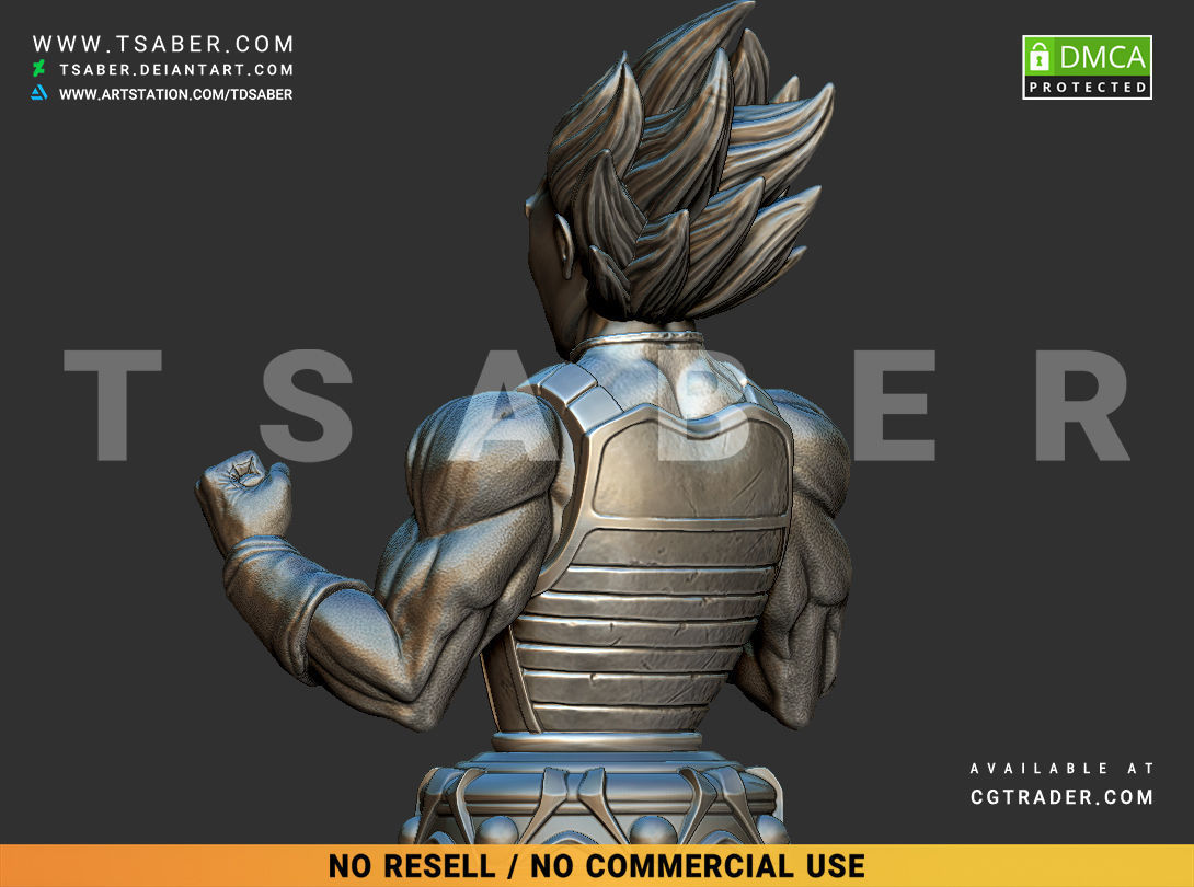 Vegeta Bust - Anime Dragon Ball Z collectibles 3D print model_10