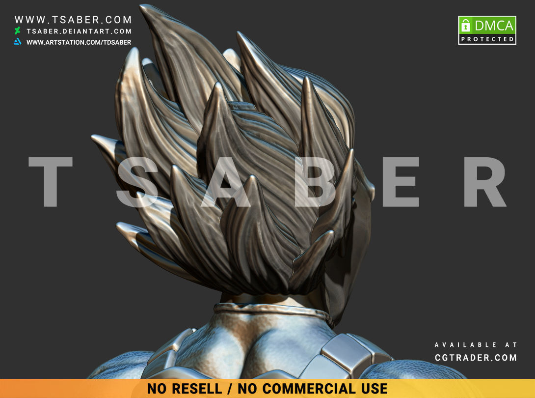 Vegeta Bust - Anime Dragon Ball Z collectibles 3D print model_17