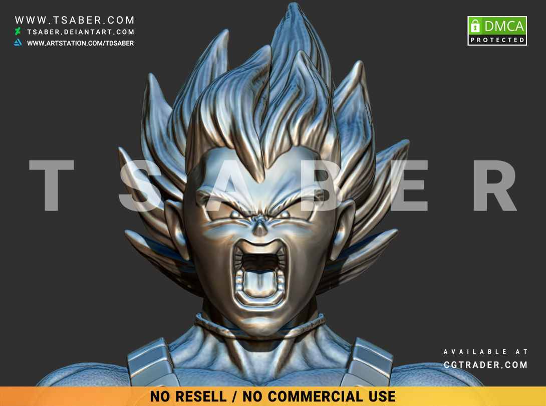 Vegeta Bust - Anime Dragon Ball Z collectibles 3D print model_16