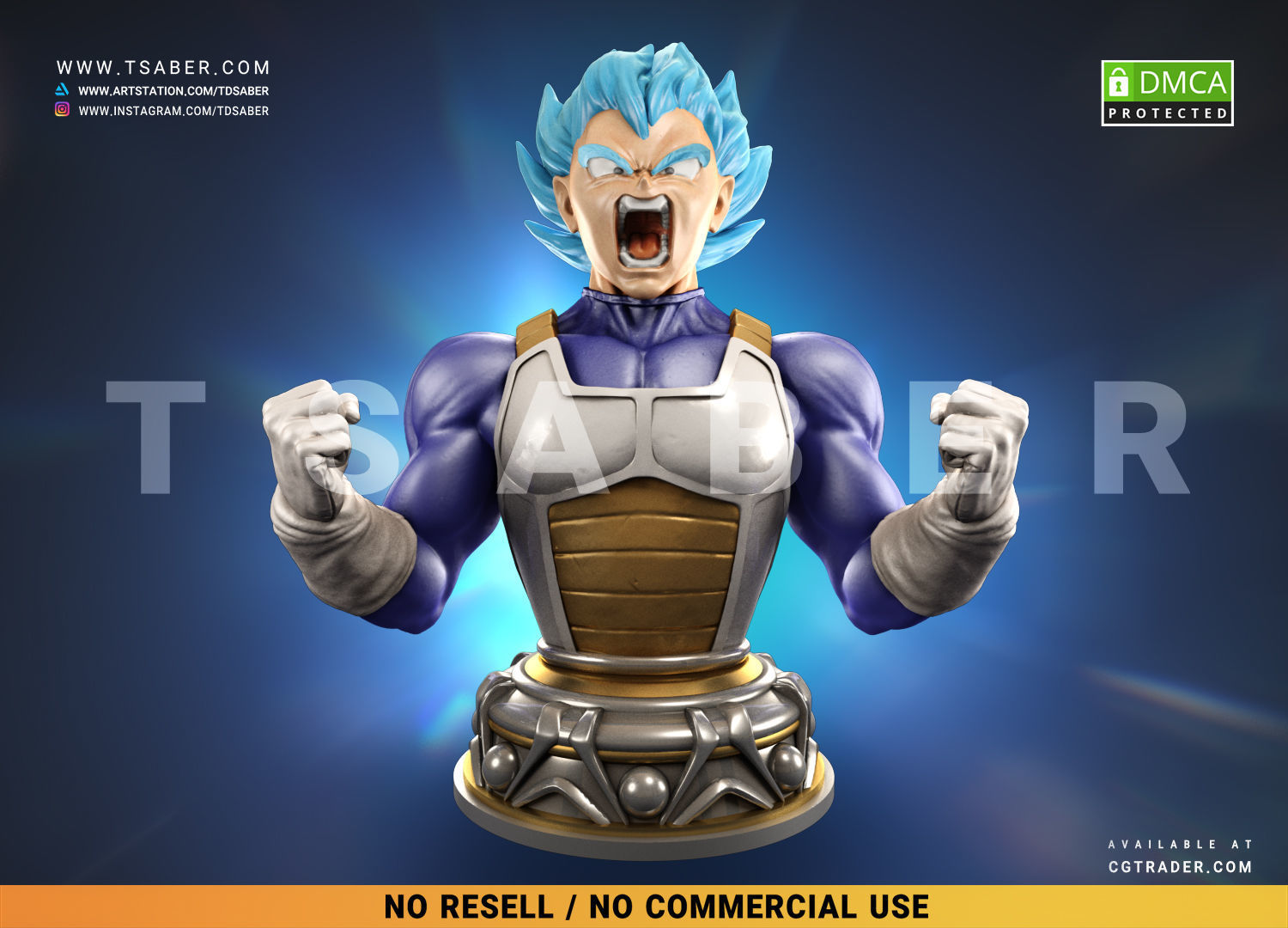 Vegeta Bust - Anime Dragon Ball Z collectibles 3D print model_4