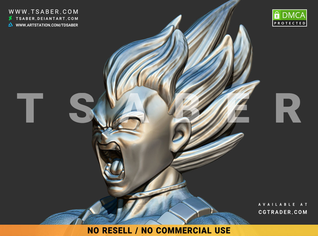 Vegeta Bust - Anime Dragon Ball Z collectibles 3D print model_15
