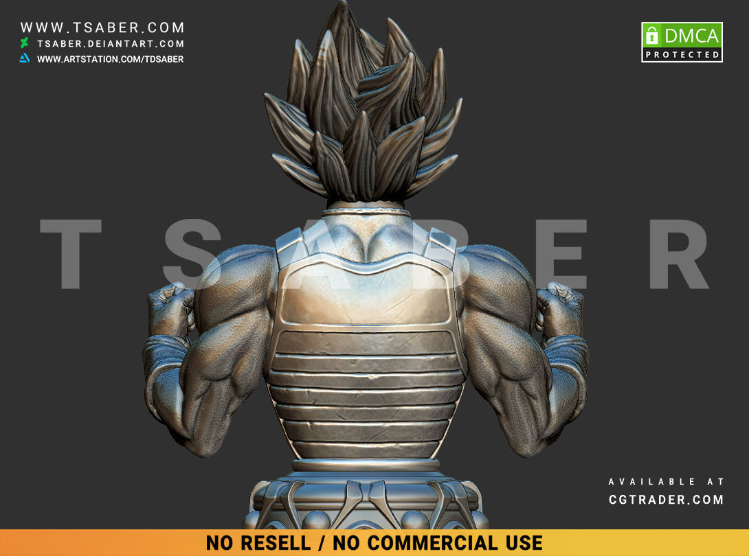 Vegeta Bust - Anime Dragon Ball Z collectibles 3D print model_12