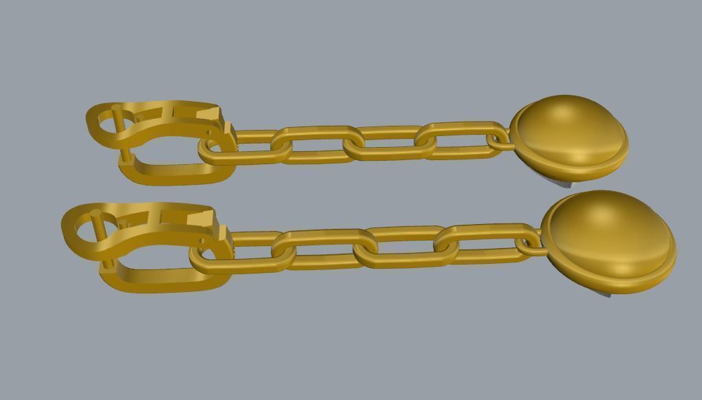 Louis Vuitton Earrings 3D print model_8