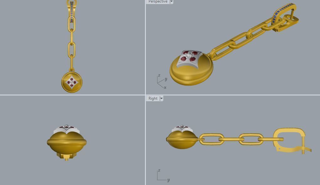 Louis Vuitton Earrings 3D print model_6