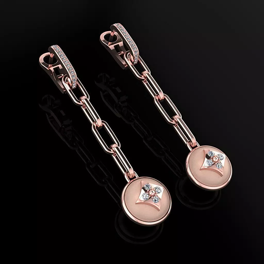 Louis Vuitton Earrings 3D print model_0