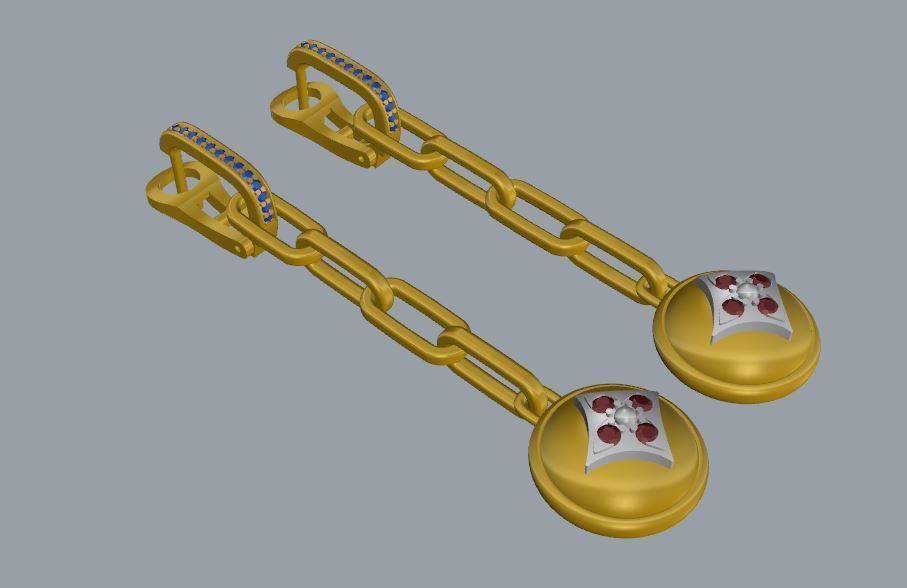 Louis Vuitton Earrings 3D print model_7