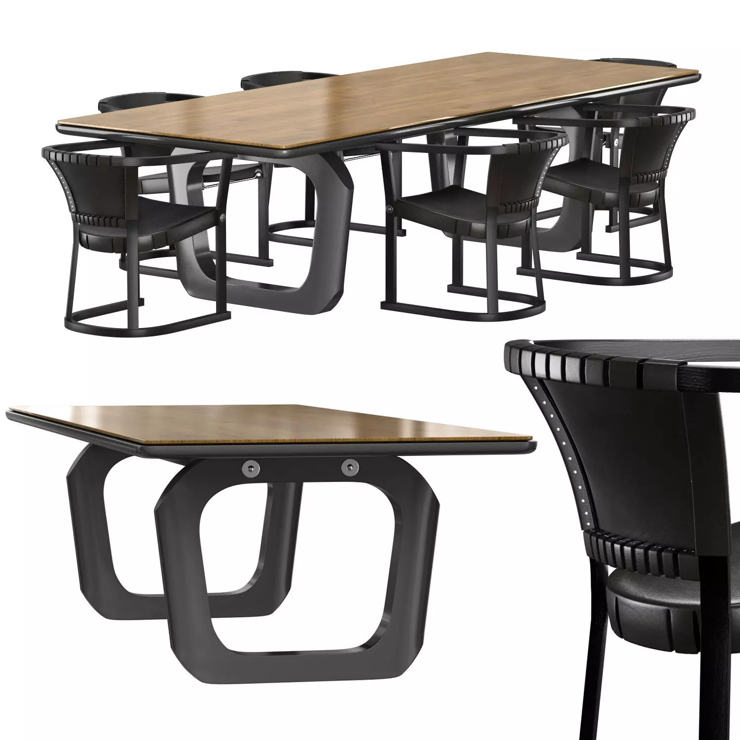 Mesa de comedor 4221 and Chair T13 Set-1 3D model_0