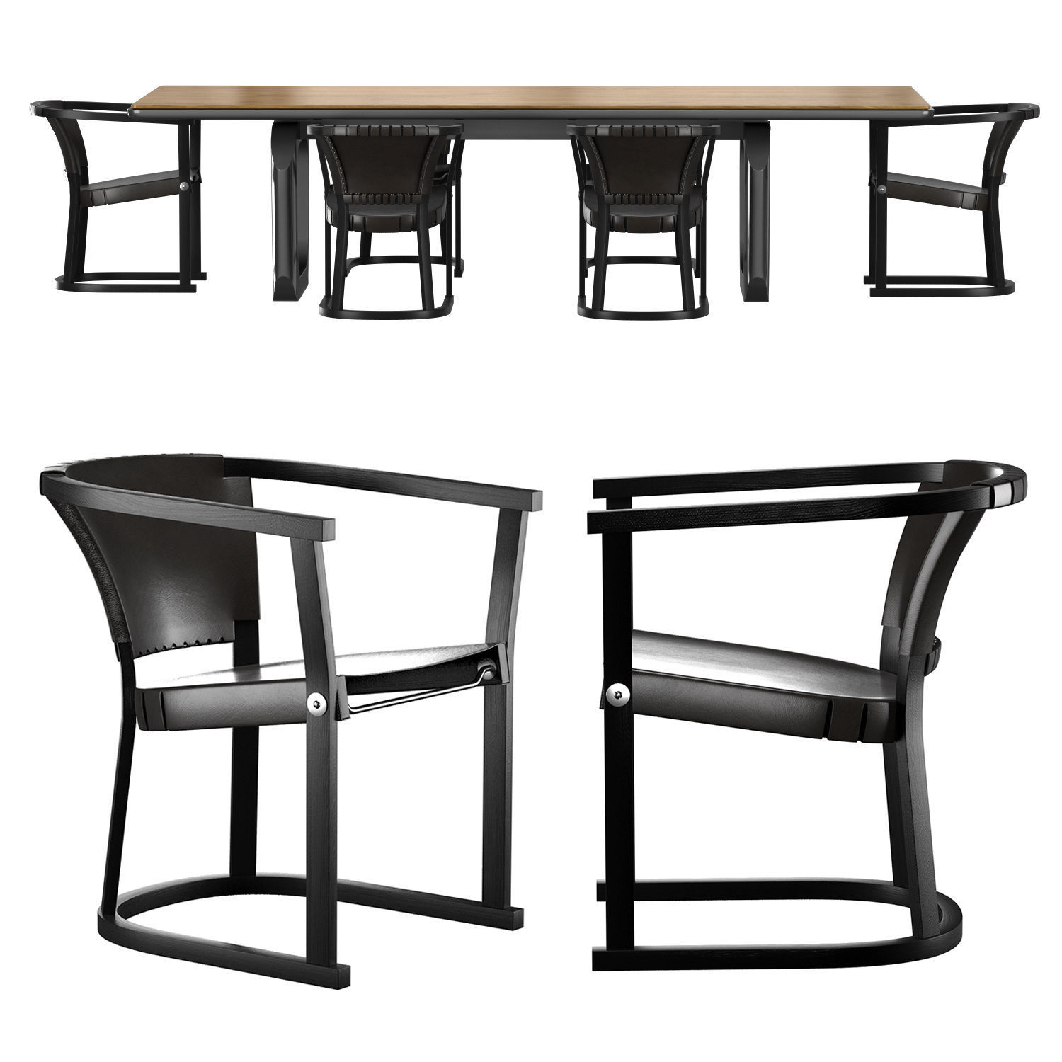 Mesa de comedor 4221 and Chair T13 Set-1 3D model_4