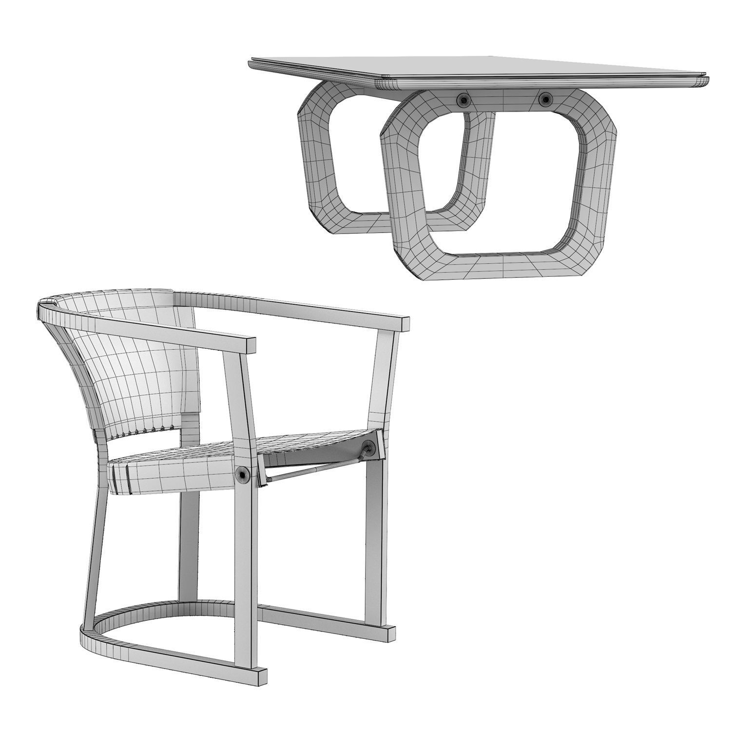 Mesa de comedor 4221 and Chair T13 Set-1 3D model_6