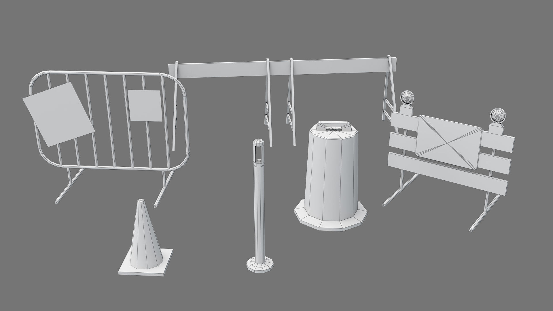 Traffic Sign Board Low-poly 3D model_7