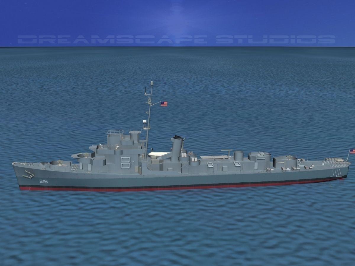 Destroyer DE-219 USS Douglas Blackwood 3D model_8