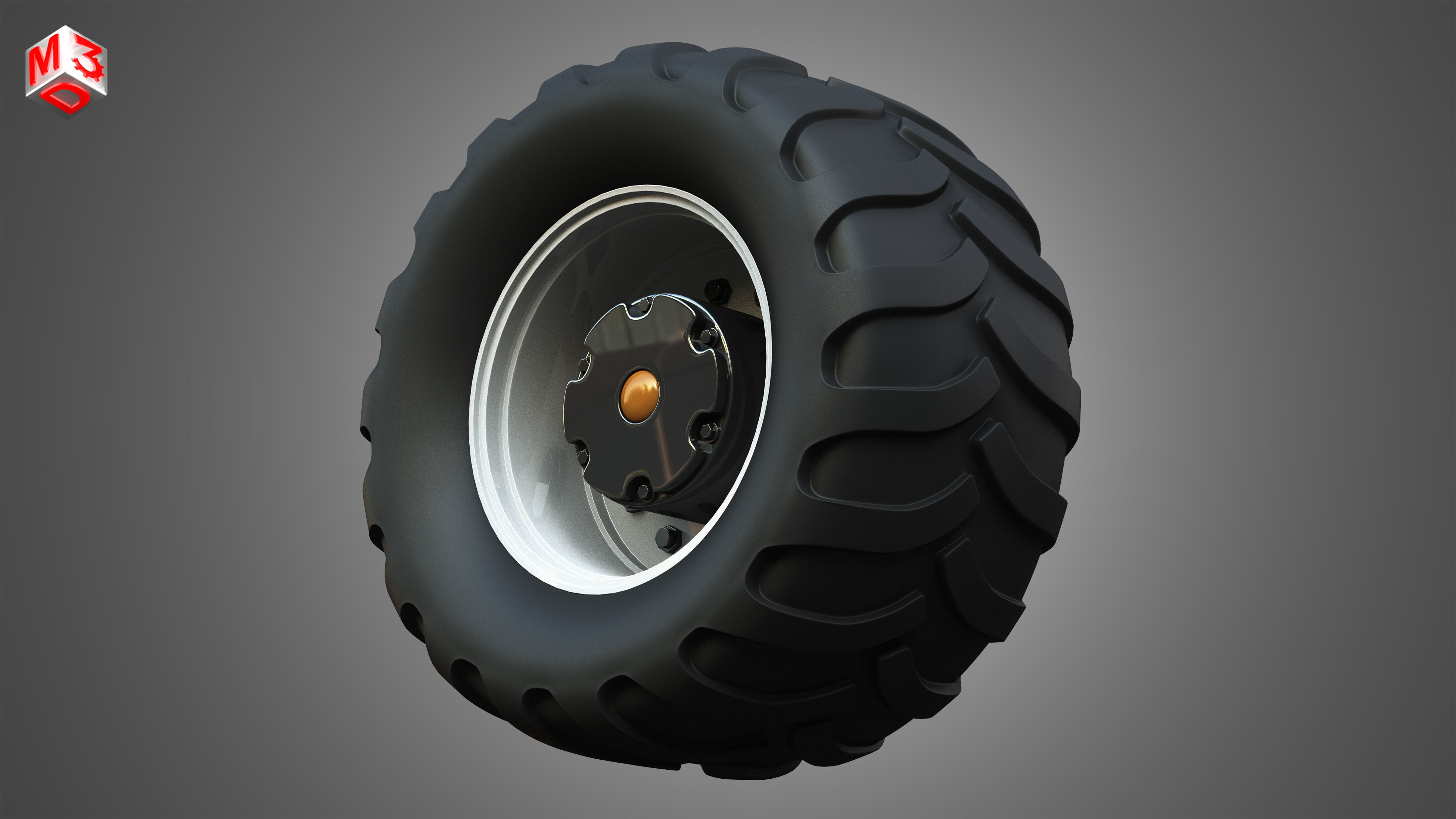 Farm Machine Tire 3D model_3