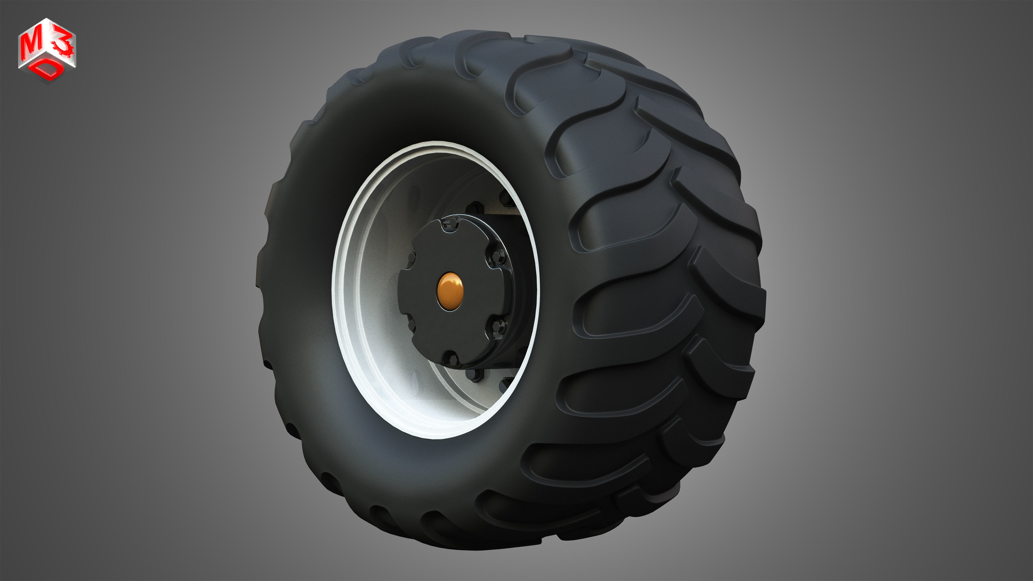 Farm Machine Tire 3D model_1