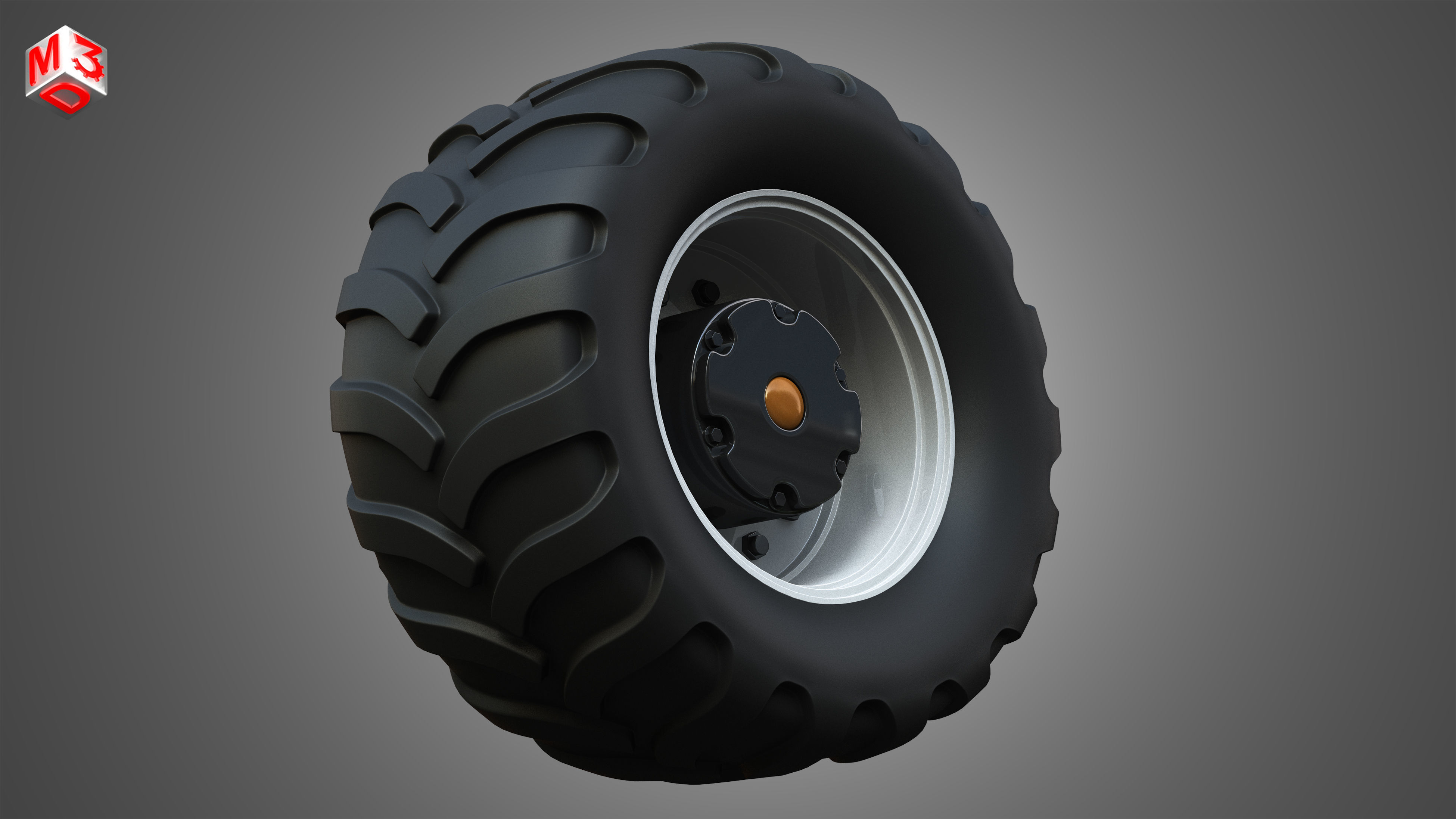 Farm Machine Tire 3D model_4