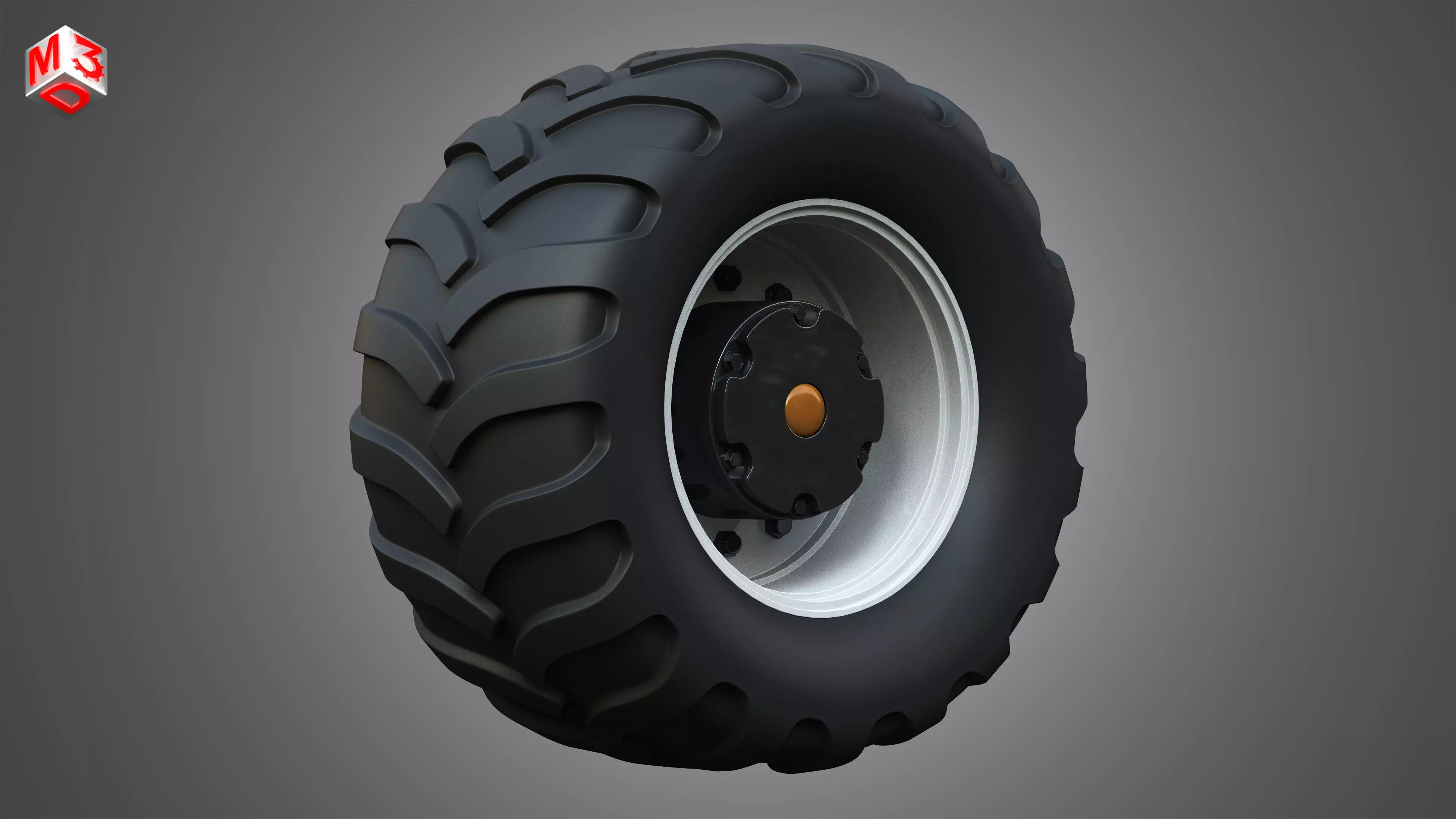 Farm Machine Tire 3D model_0