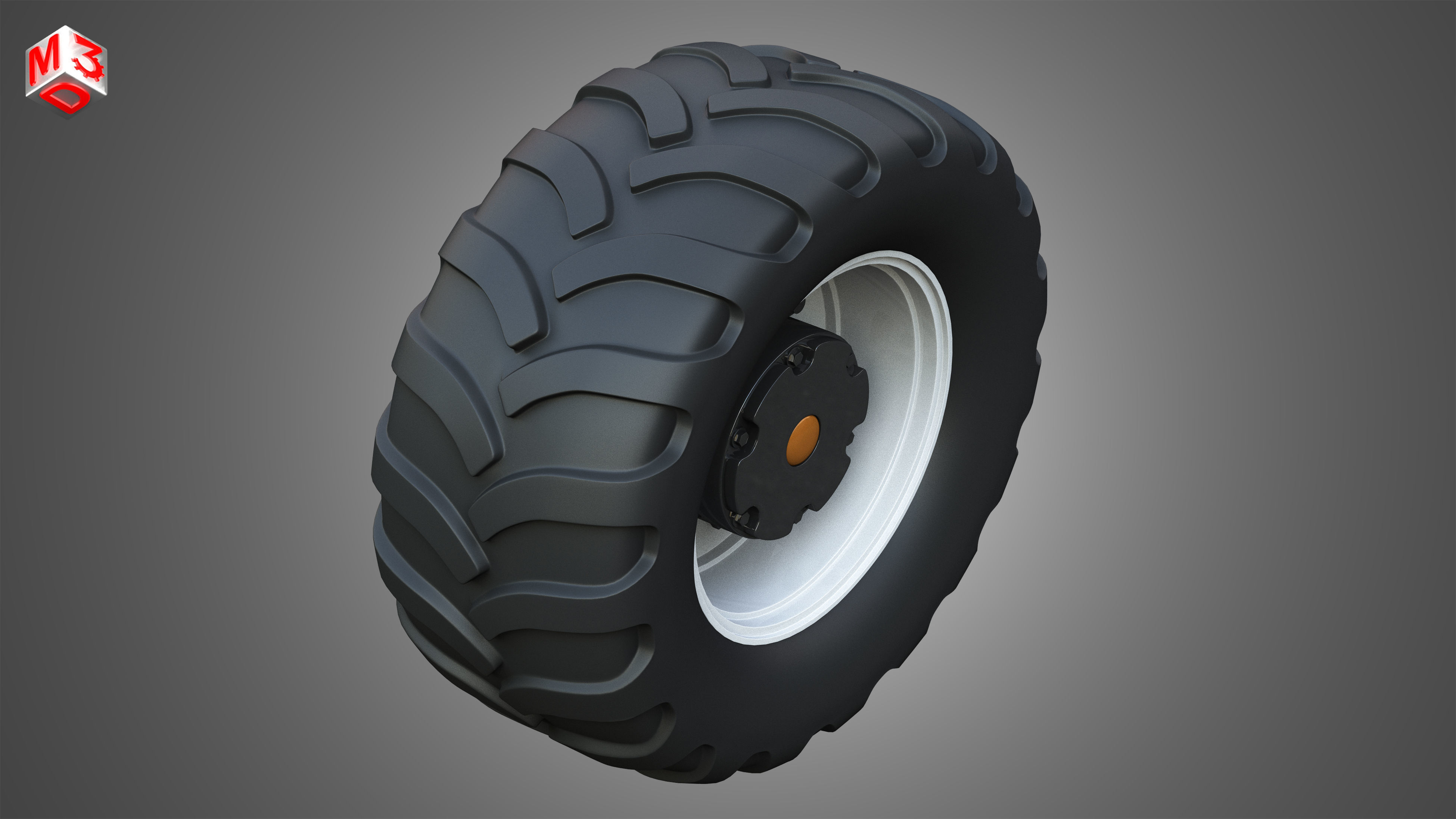 Farm Machine Tire 3D model_5