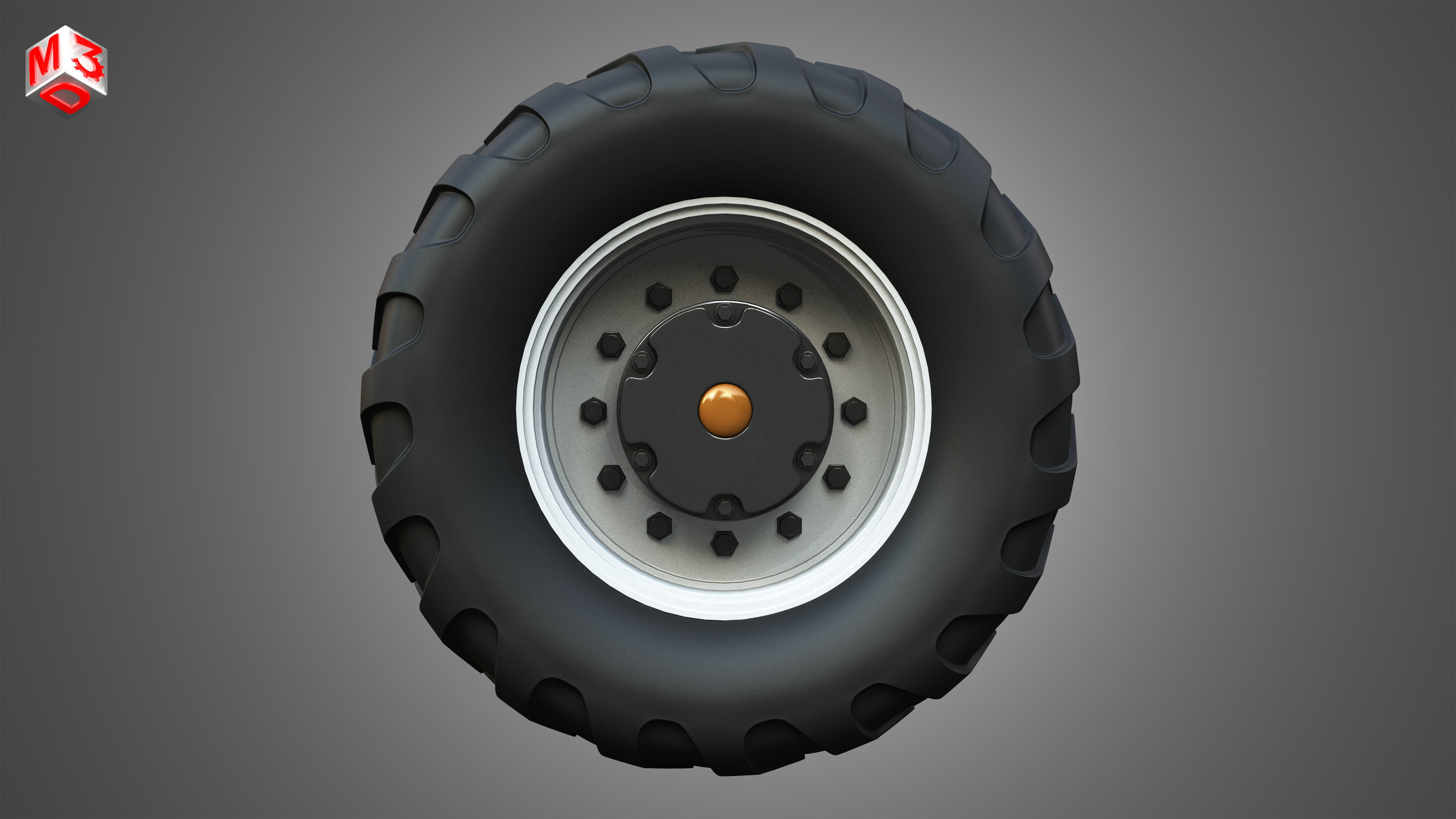 Farm Machine Tire 3D model_2