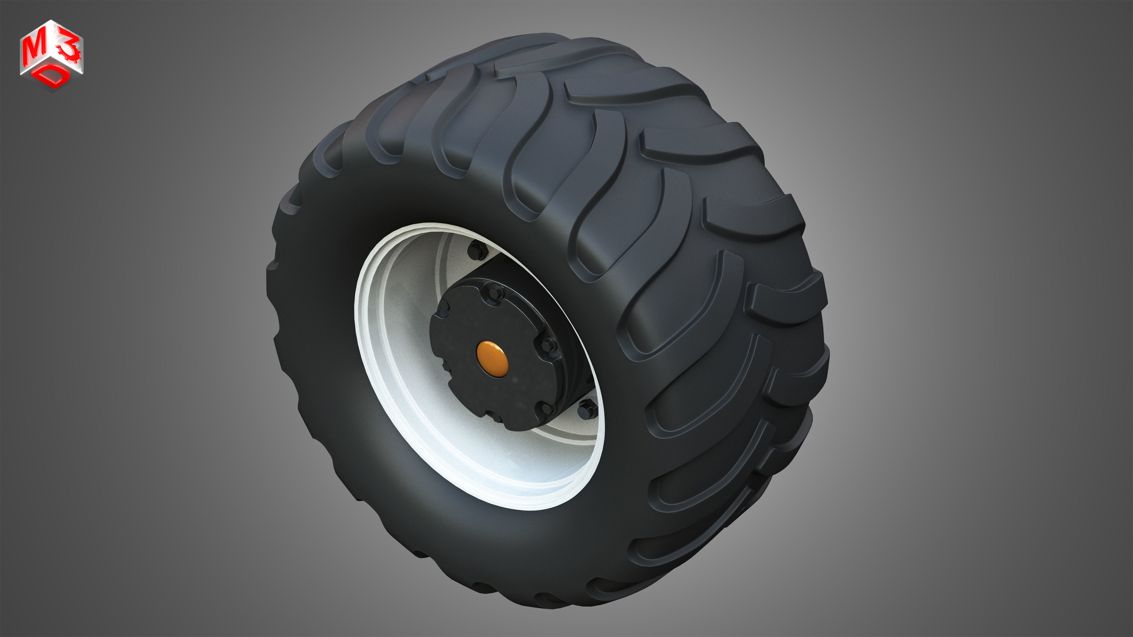 Farm Machine Tire 3D model_6