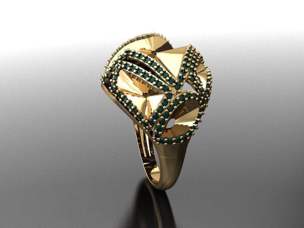 P202- Diamond ring 3D print model_4