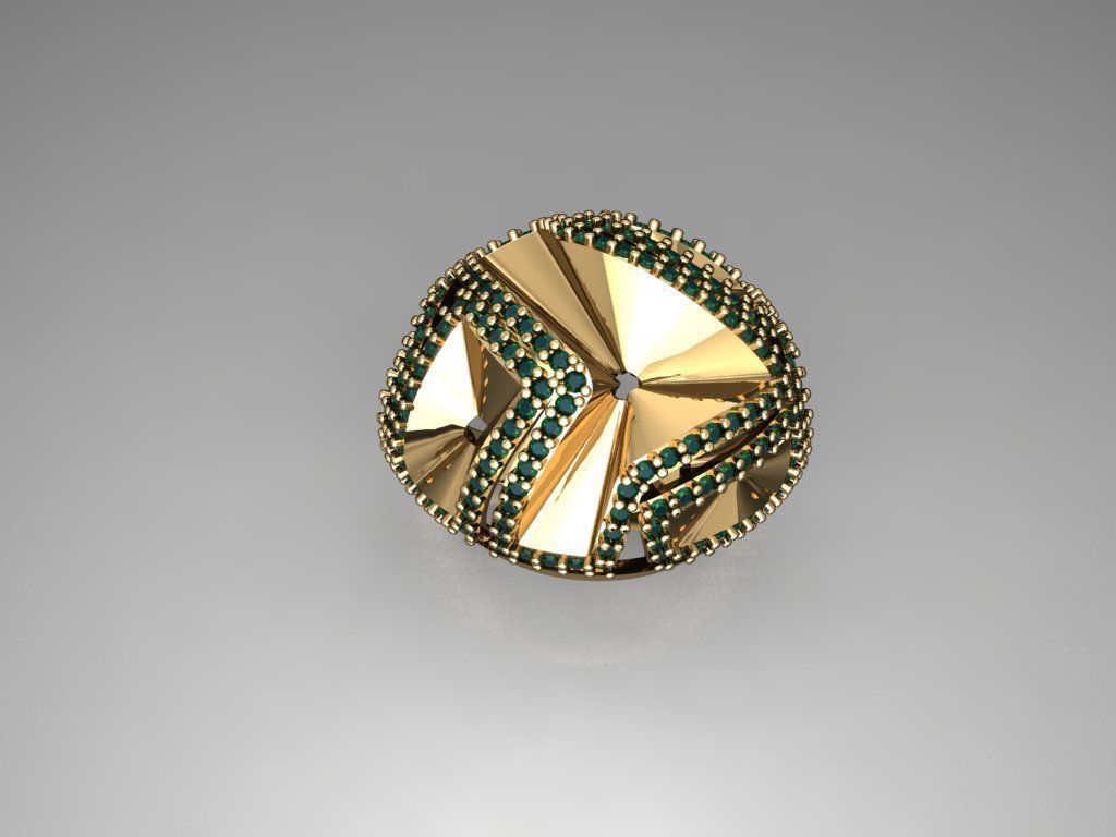 P202- Diamond ring 3D print model_3