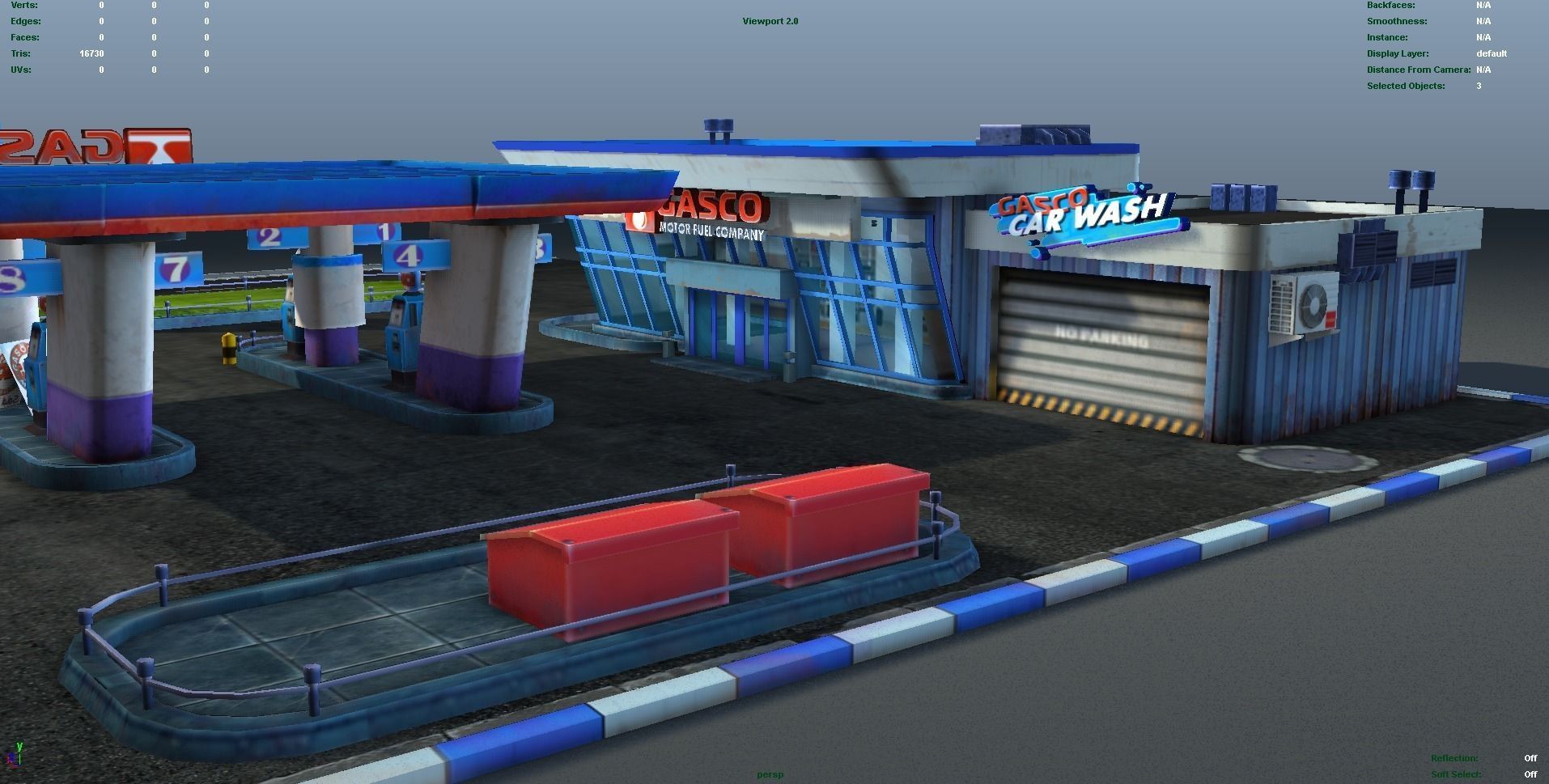 Gas Station pack - low poly Low-poly 3D model_5