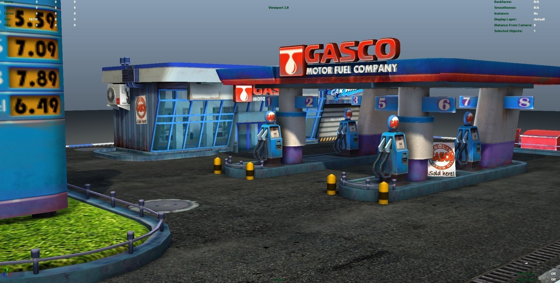 Gas Station pack - low poly Low-poly 3D model_4