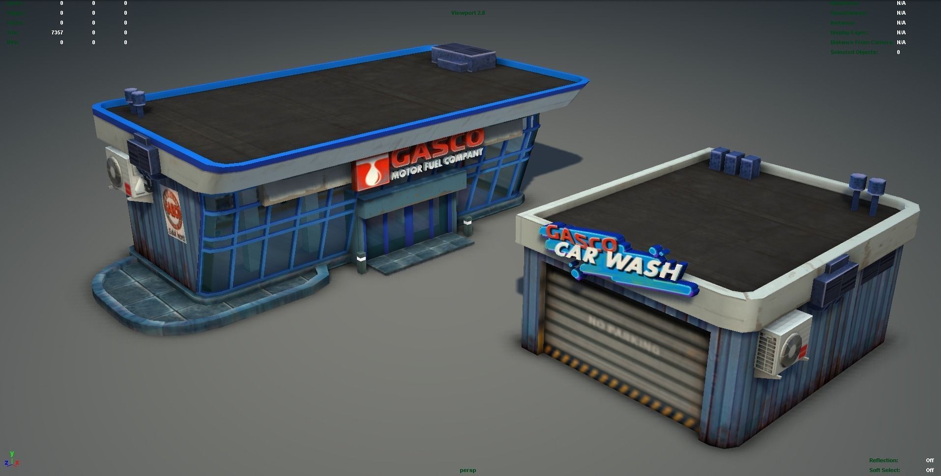 Gas Station pack - low poly Low-poly 3D model_11