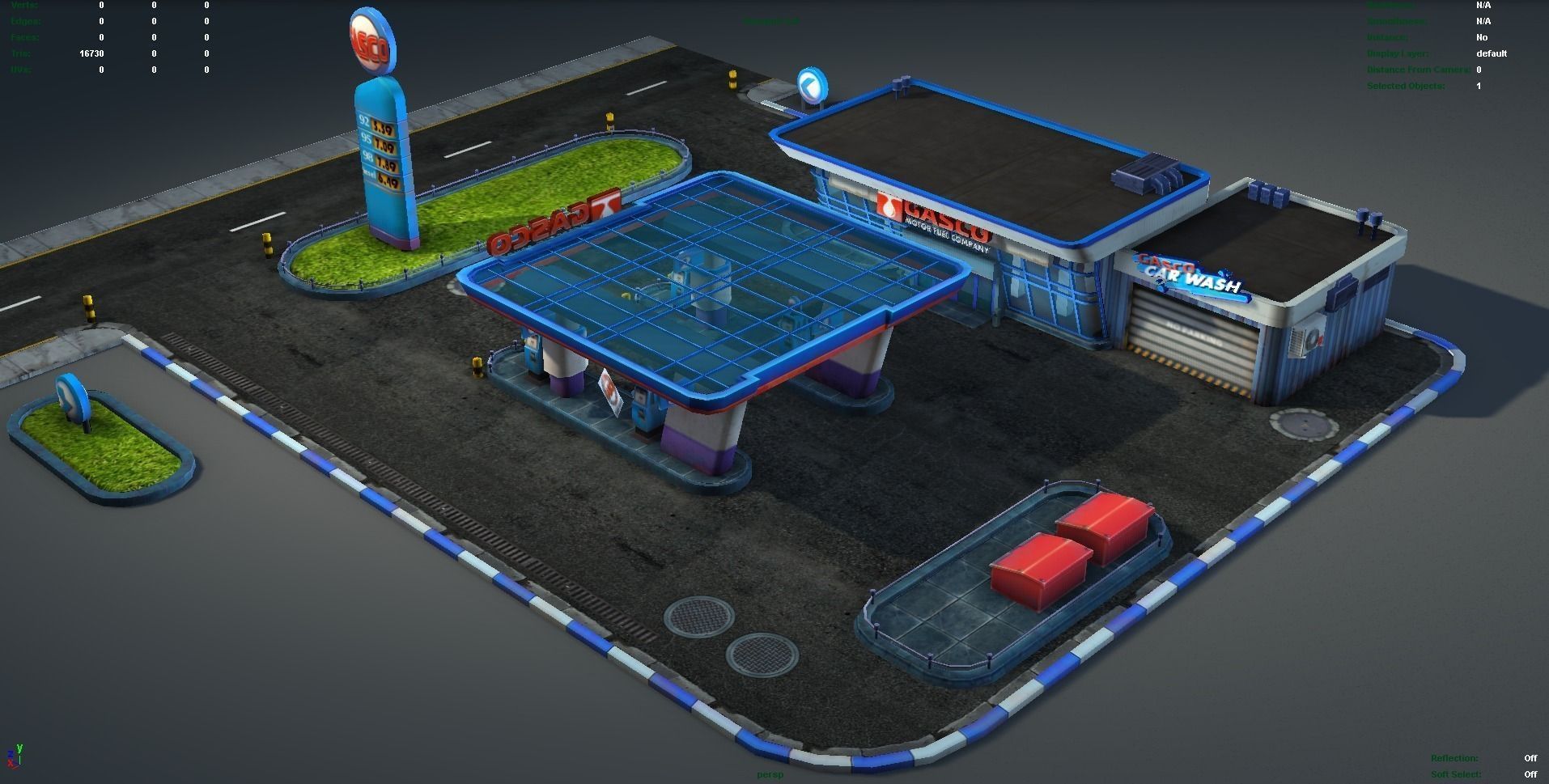 Gas Station pack - low poly Low-poly 3D model_18