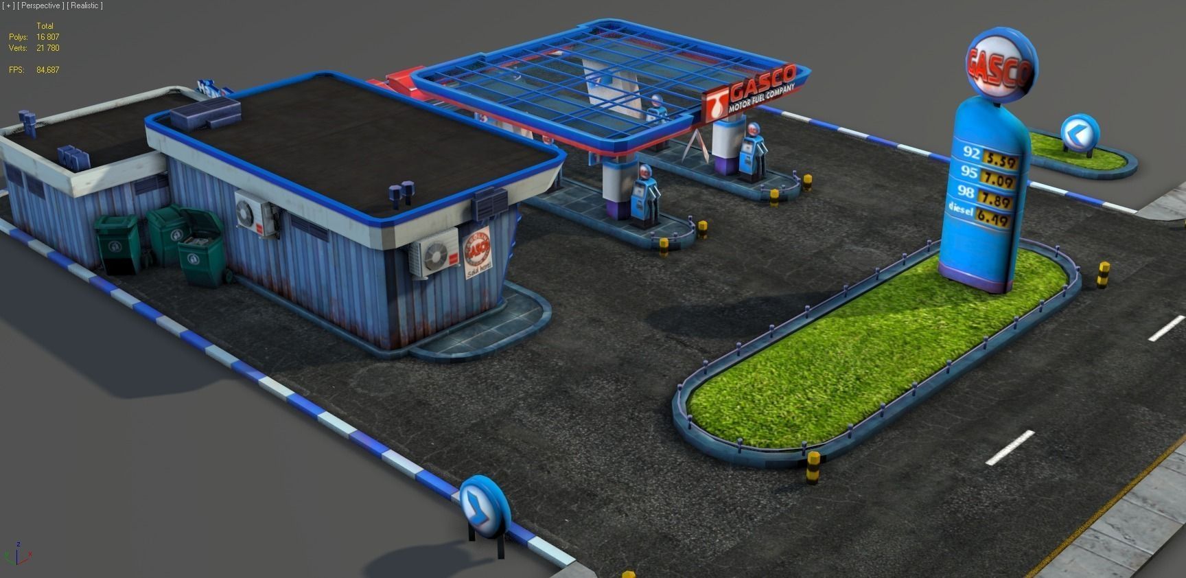 Gas Station pack - low poly Low-poly 3D model_24