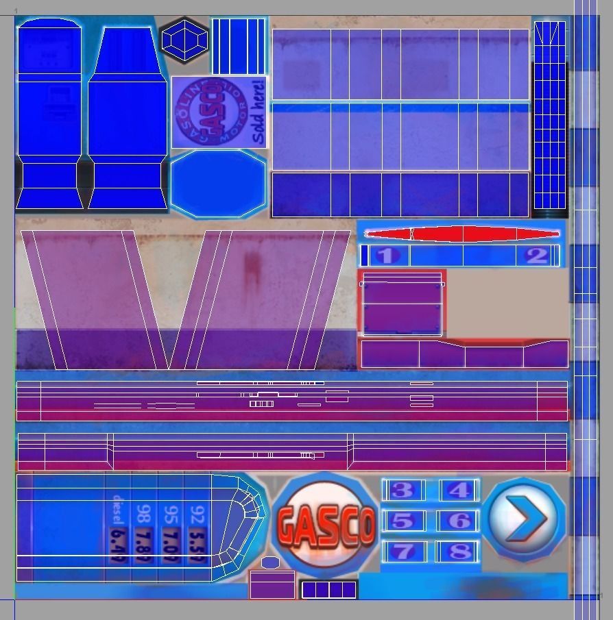 Gas Station pack - low poly Low-poly 3D model_22