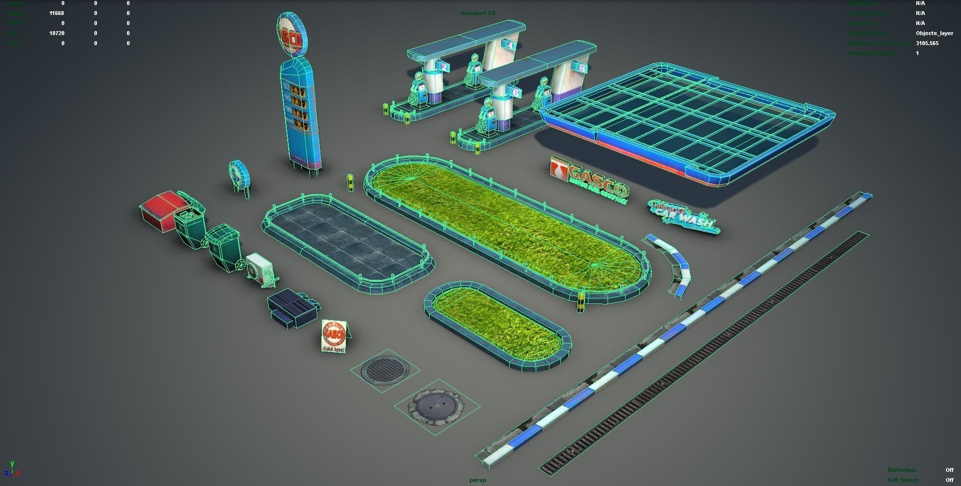 Gas Station pack - low poly Low-poly 3D model_8