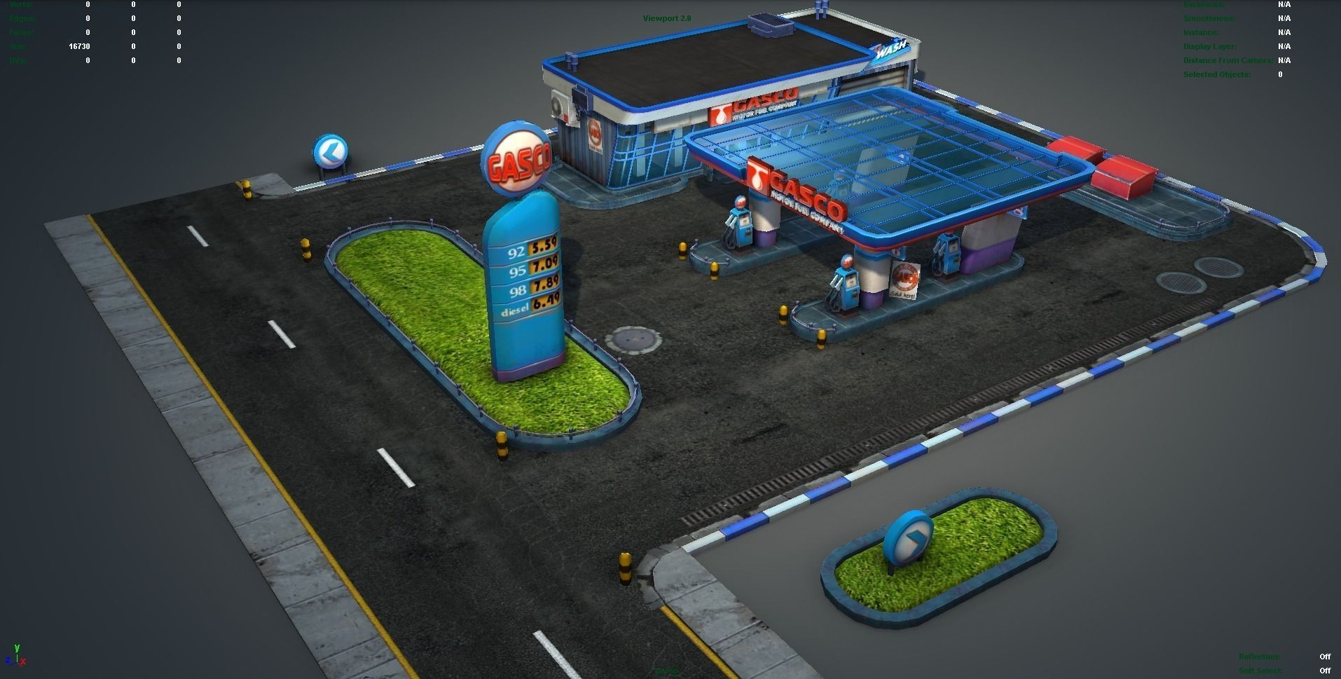Gas Station pack - low poly Low-poly 3D model_2