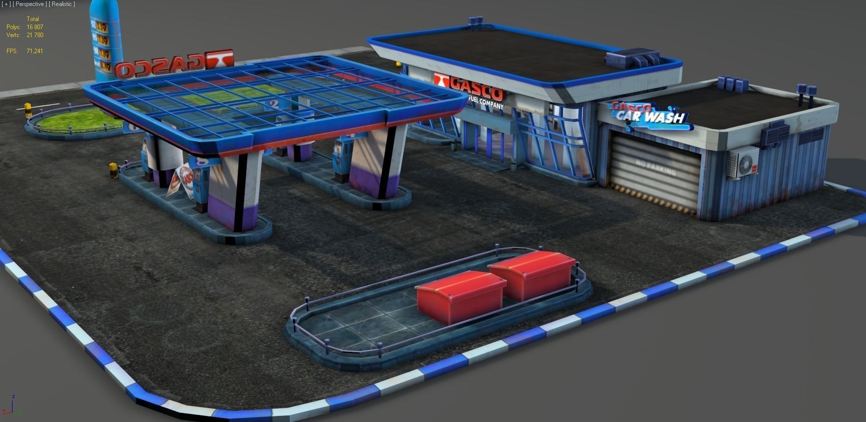 Gas Station pack - low poly Low-poly 3D model_25