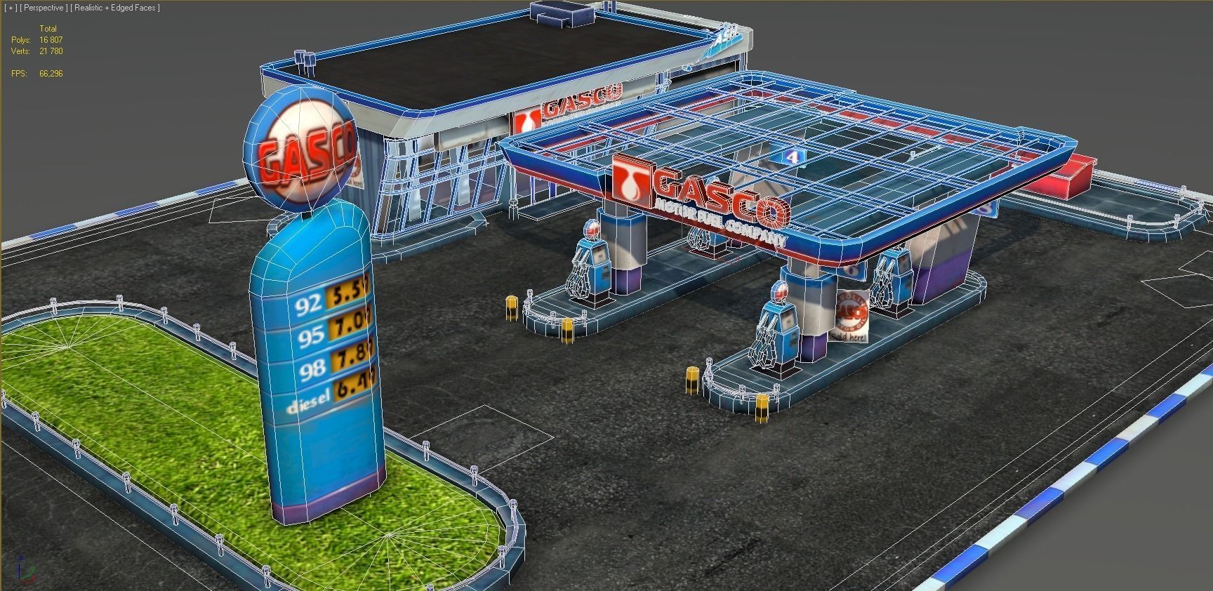 Gas Station pack - low poly Low-poly 3D model_26