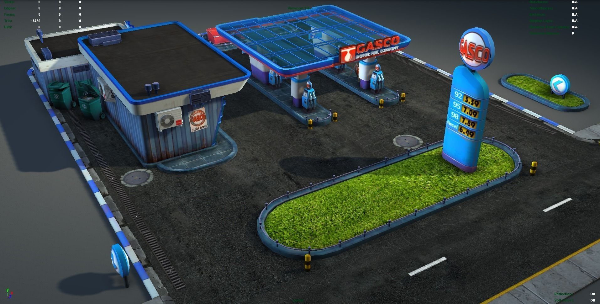 Gas Station pack - low poly Low-poly 3D model_19