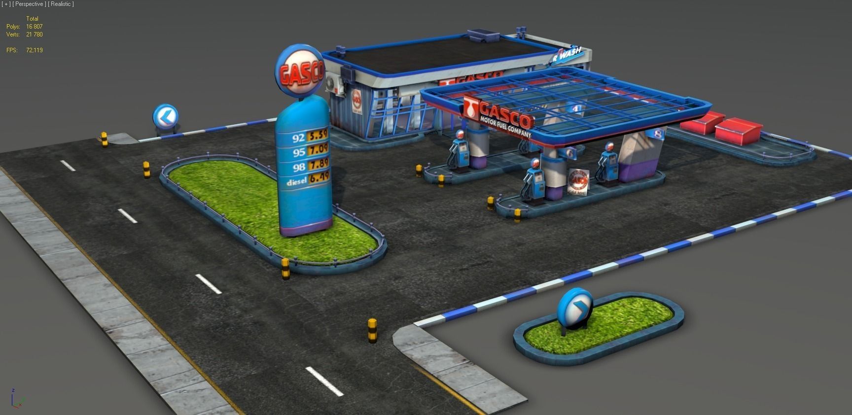 Gas Station pack - low poly Low-poly 3D model_23