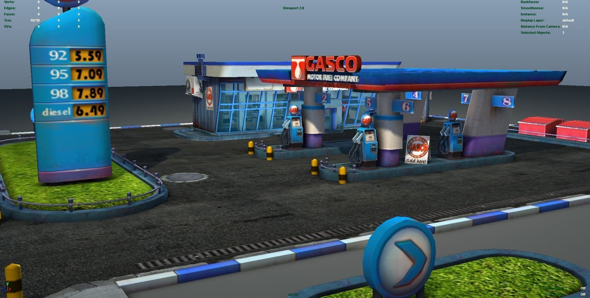 Gas Station pack - low poly Low-poly 3D model_6
