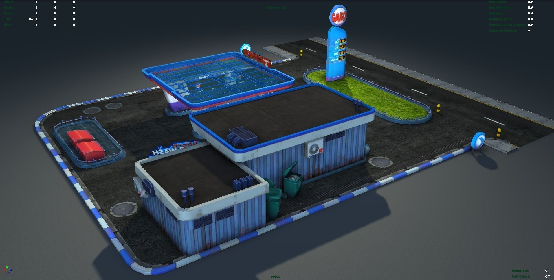 Gas Station pack - low poly Low-poly 3D model_17