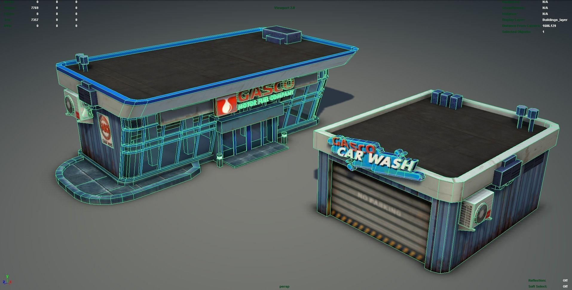 Gas Station pack - low poly Low-poly 3D model_12