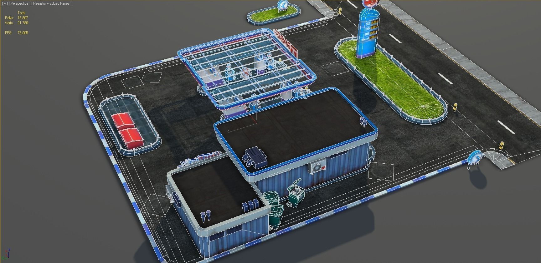 Gas Station pack - low poly Low-poly 3D model_27